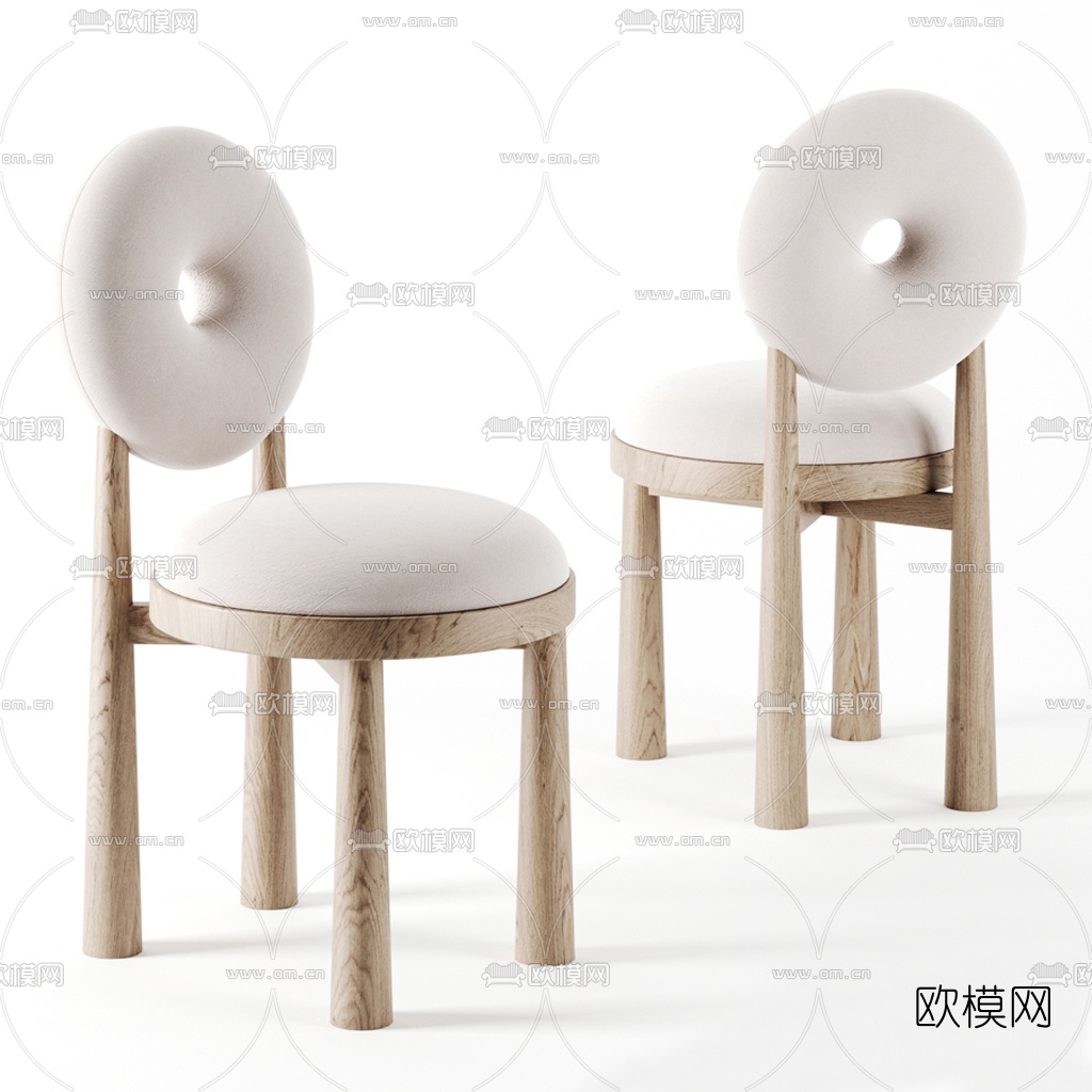 北欧布艺单椅3d模型下载