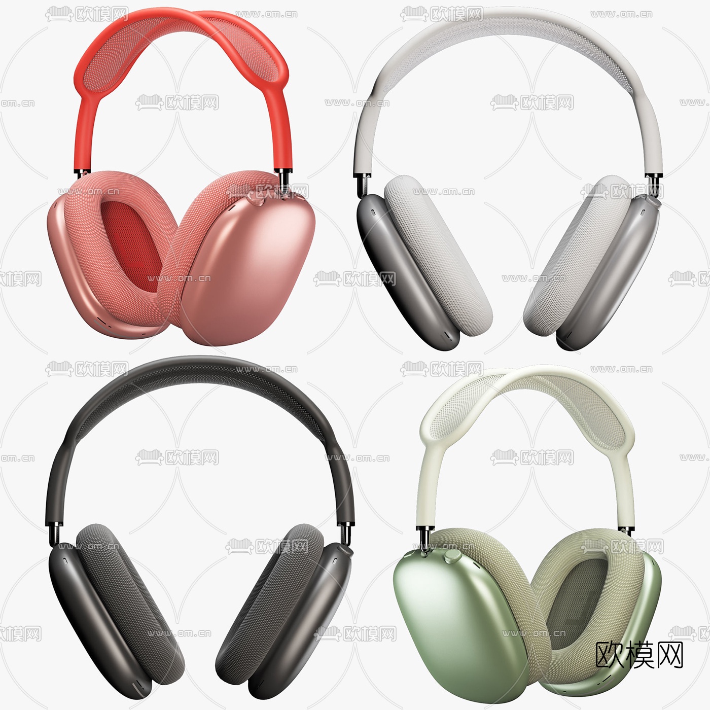 现代头戴式耳机3d模型下载（渲染图1）