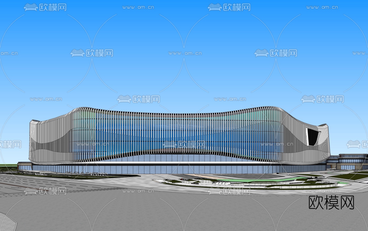 现代商场建筑su模型下载（渲染图3）