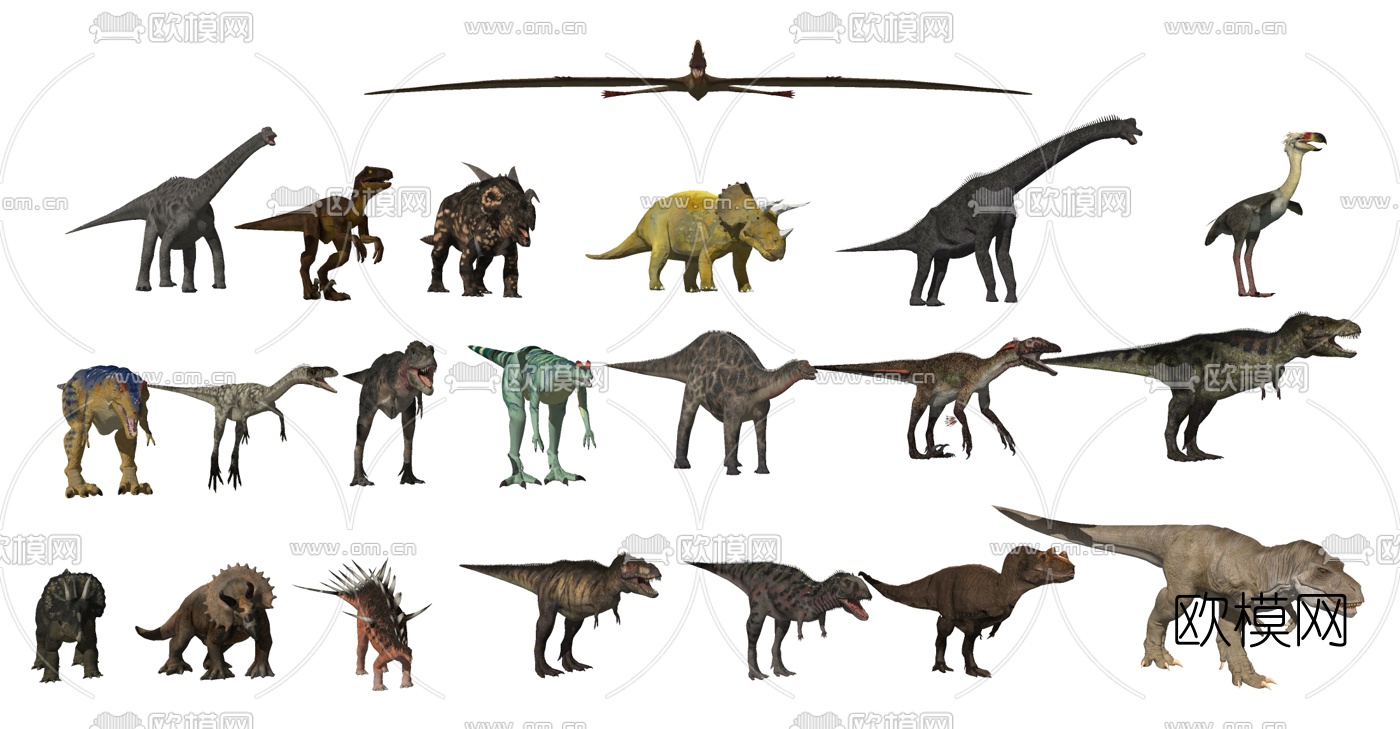 自然风恐龙su模型下载（渲染图1）