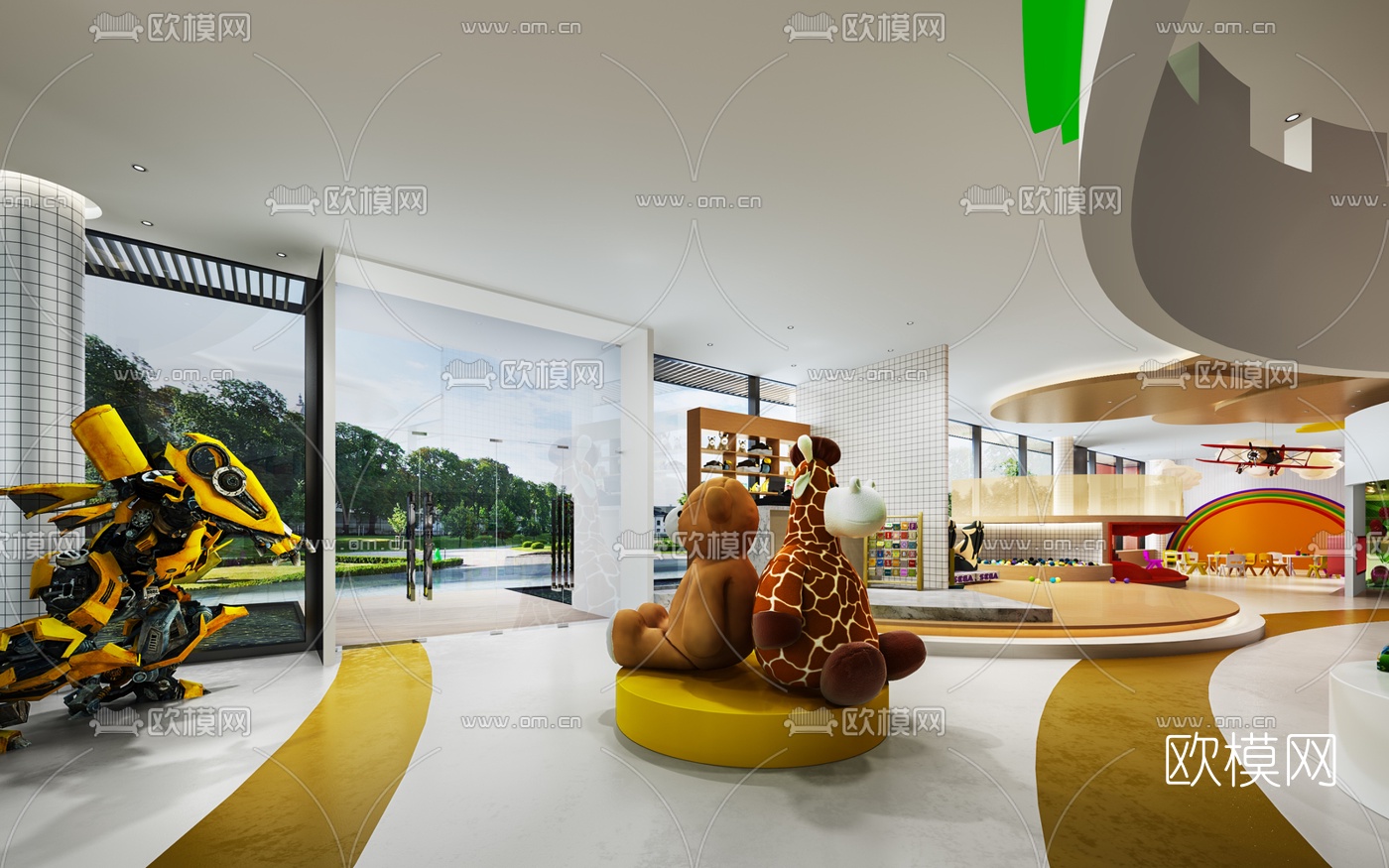 现代幼儿园活动室教室3d模型