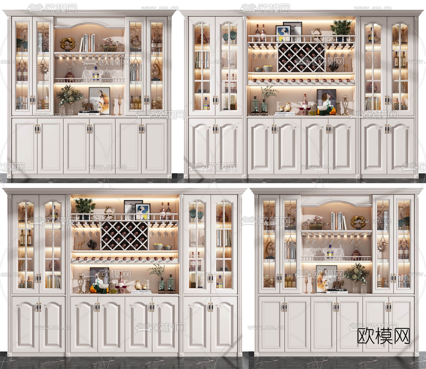 欧式多功能酒柜3d模型