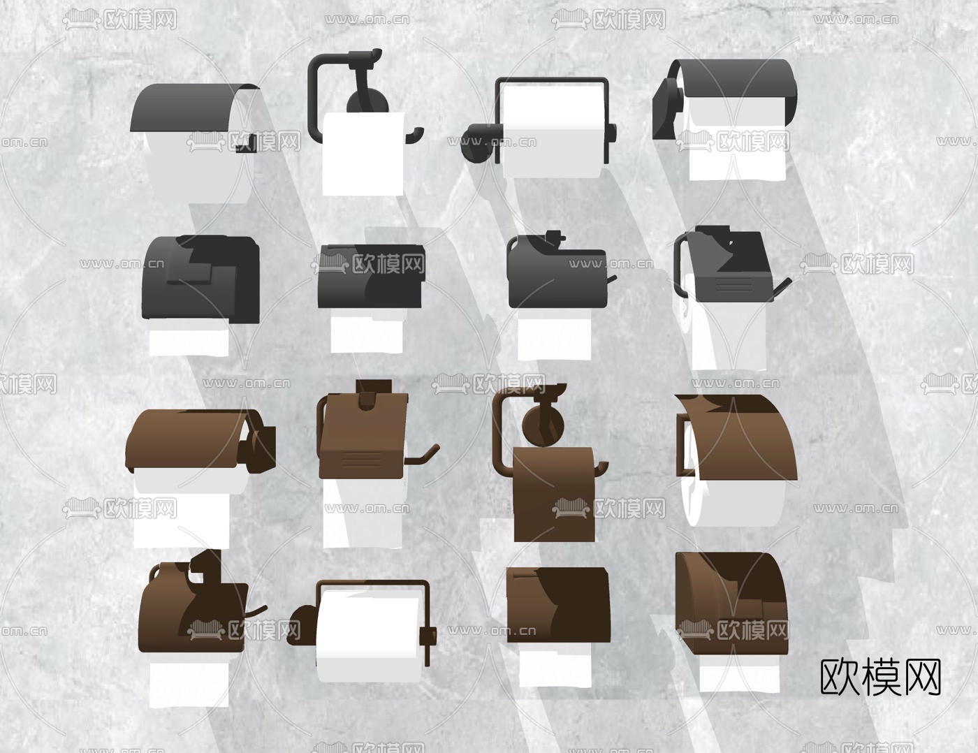 现代厕纸盒纸巾盒su模型下载