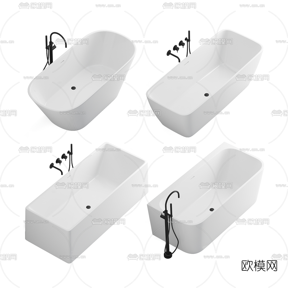 现代浴缸3d模型下载