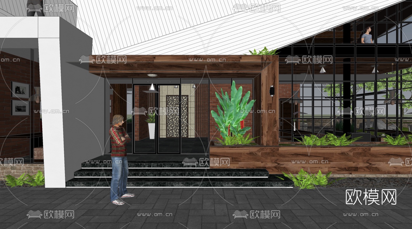 日式料理店su模型