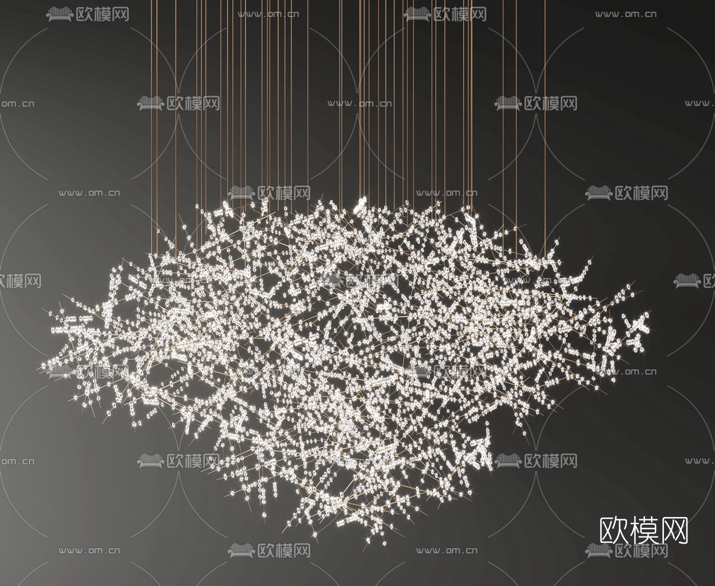 现代水晶装饰吊灯3d模型