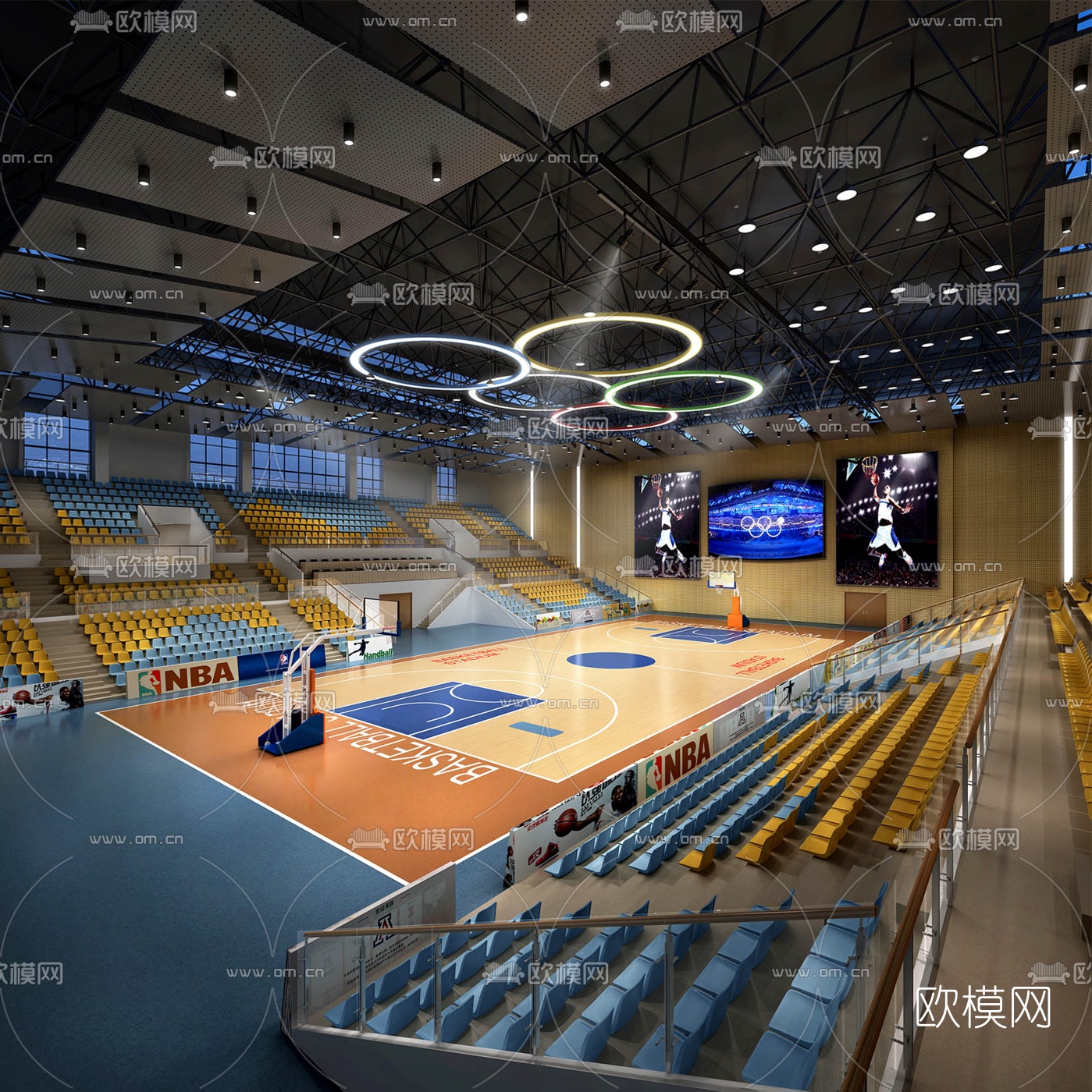 现代篮球馆体育馆3d模型