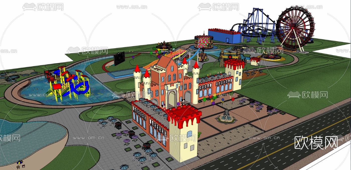 现代儿童游乐园su模型下载（渲染图5）