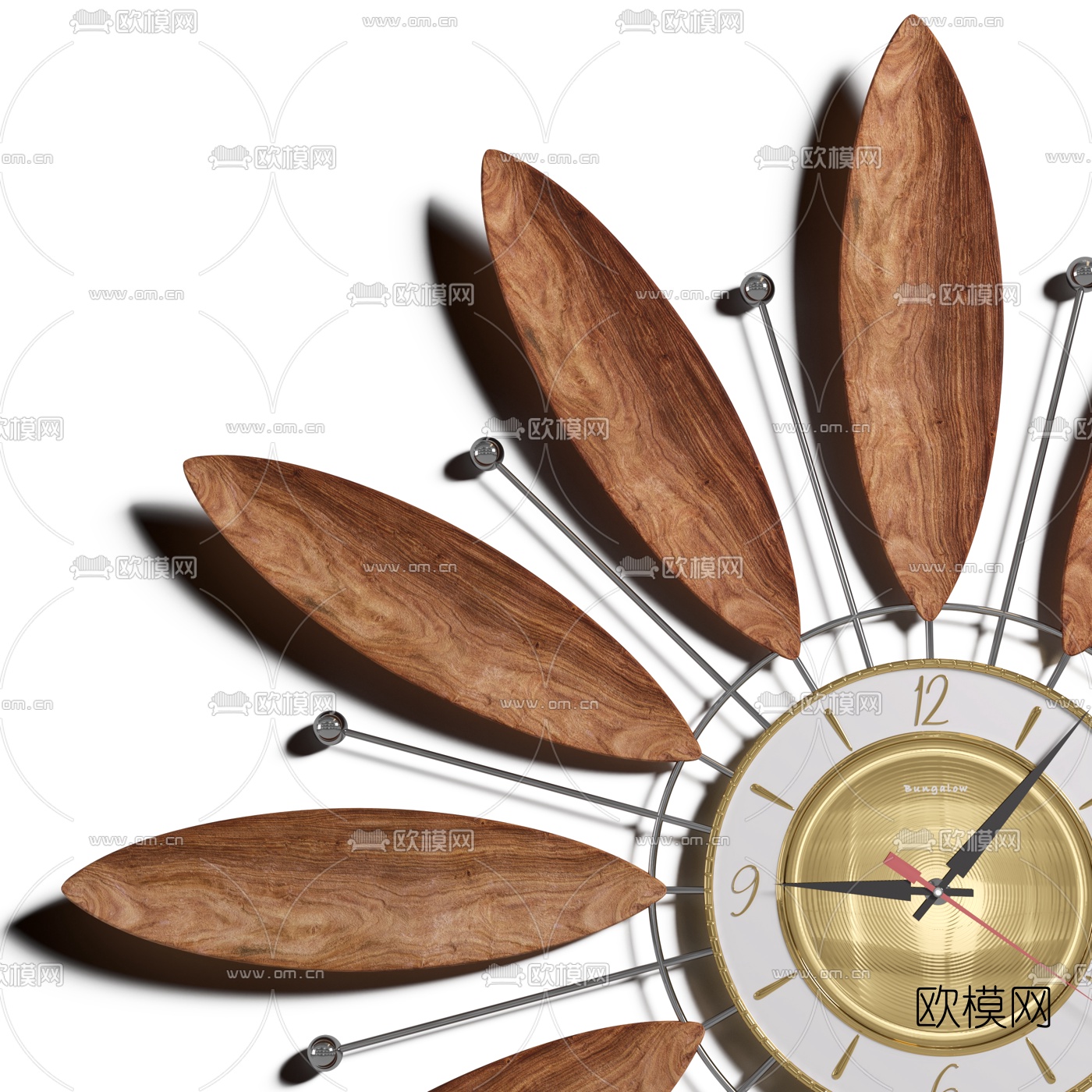 现代花瓣挂钟3d模型
