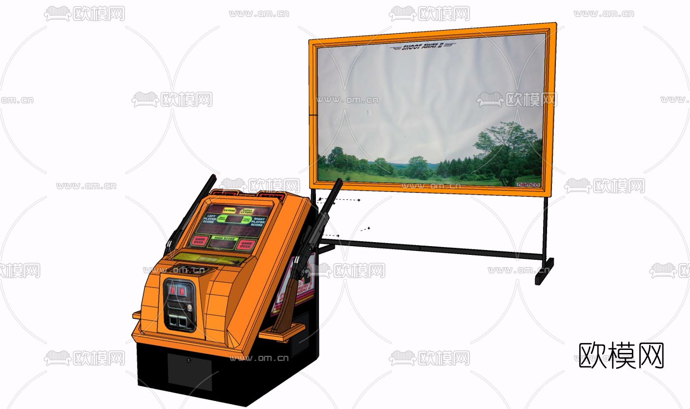 现代游乐设施免费su模型下载