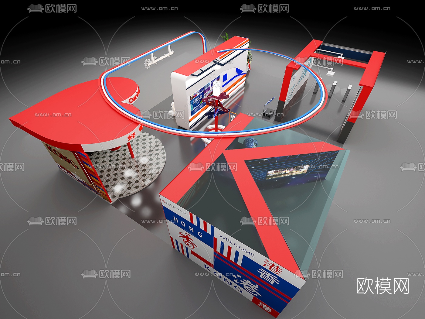 现代科技展厅免费3d模型