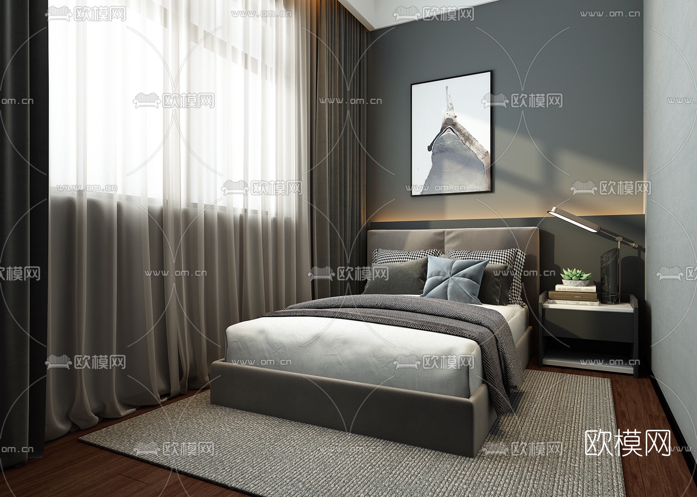 现代简约卧室免费3d模型