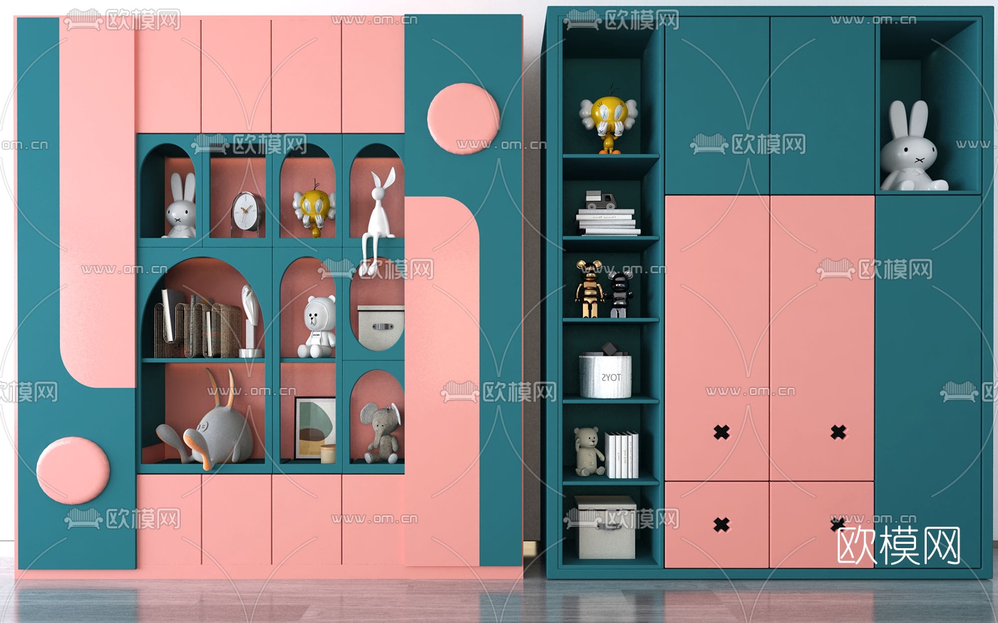 北欧多功能儿童衣柜3d模型