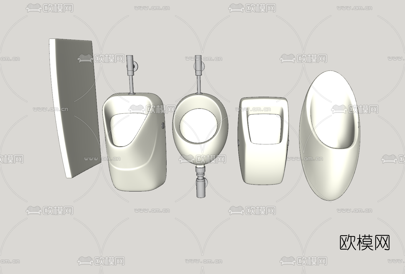 现代小便斗su模型下载（渲染图3）