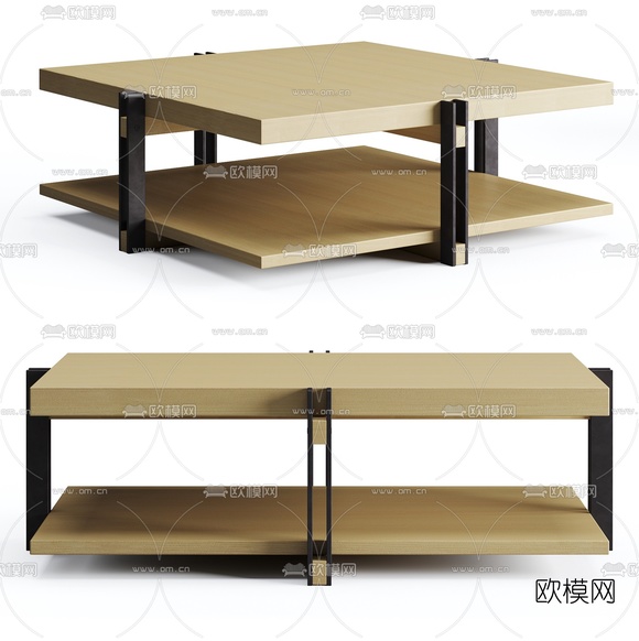 现代方形茶几3d模型下载(渲染图1)