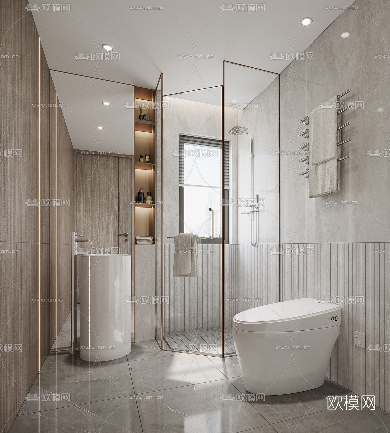 现代卫生间浴室3d模型