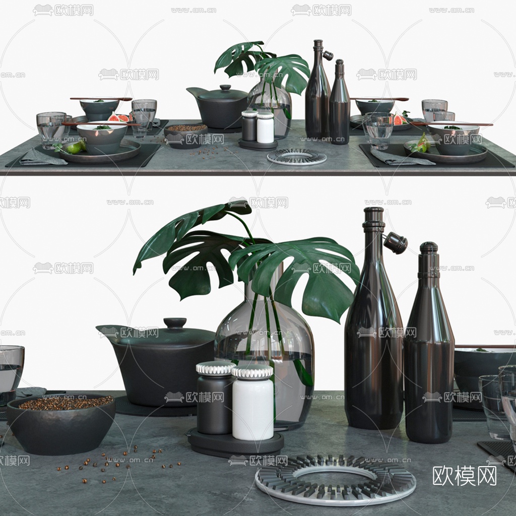 北欧食物餐具3d模型下载（渲染图1）