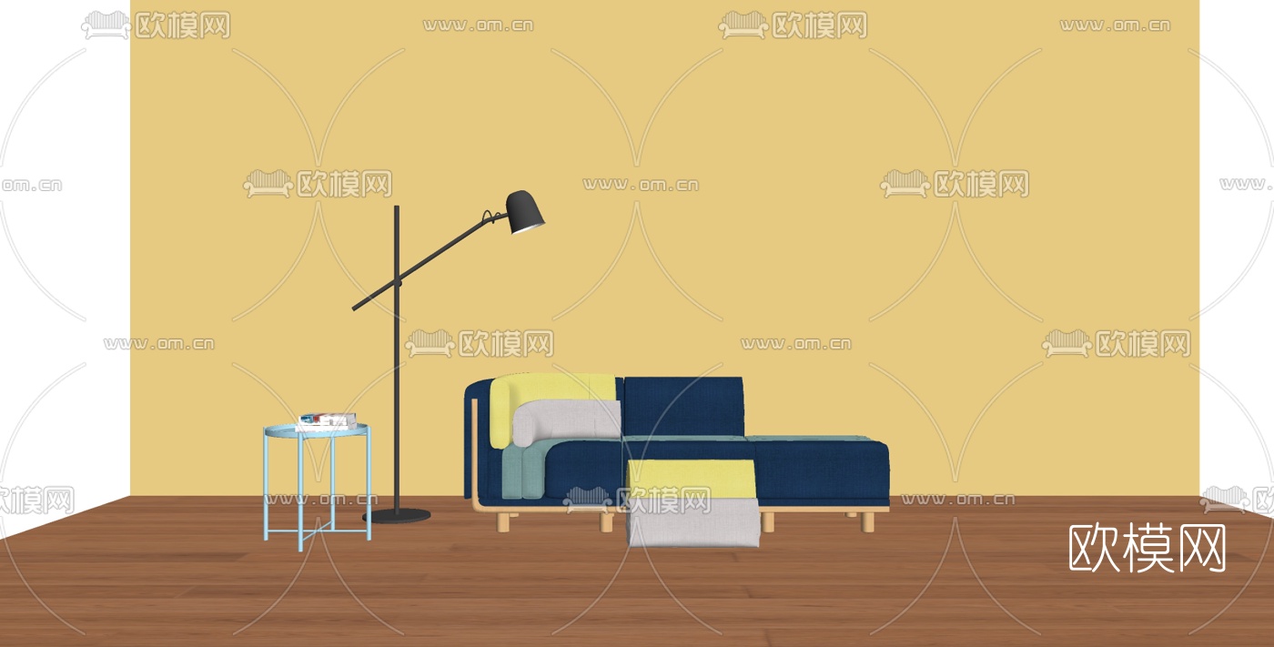 北欧布艺贵妃椅su模型