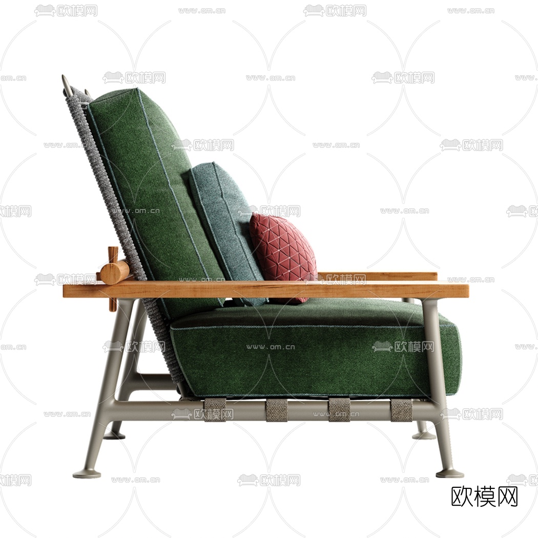 现代布艺单人沙发3d模型下载（渲染图4）