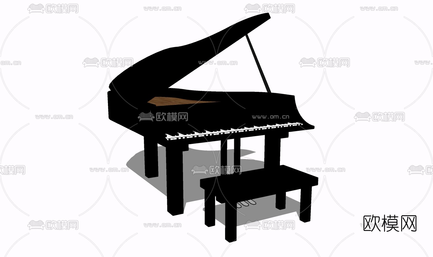 现代钢琴免费su模型下载