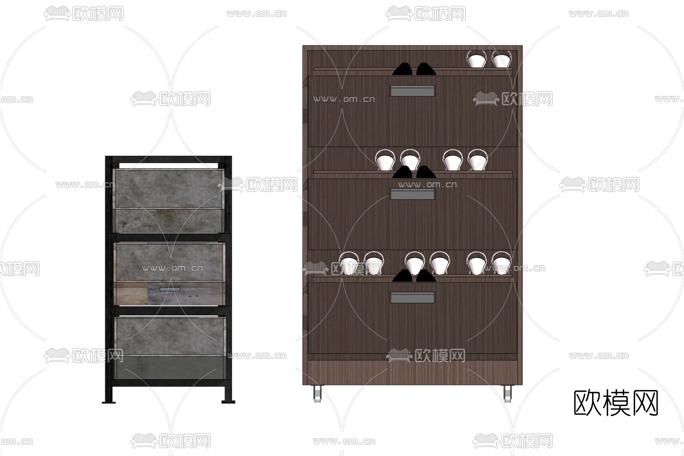 现代玄关鞋柜免费su模型下载