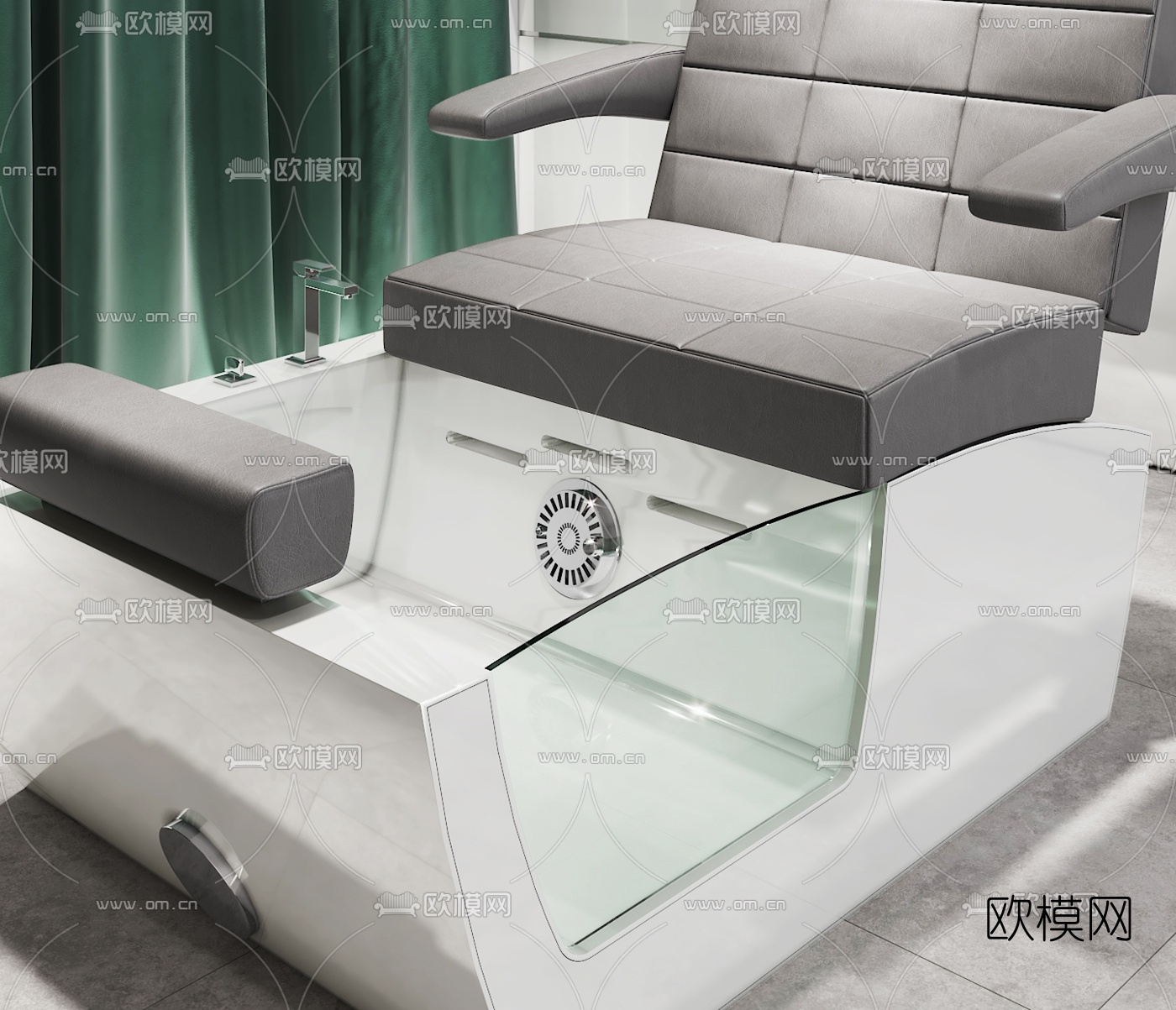 现代美容美发沐足椅3d模型下载（渲染图4）