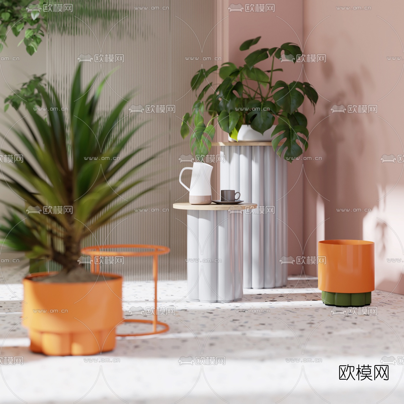 北欧绿植盆栽3d模型下载（渲染图3）