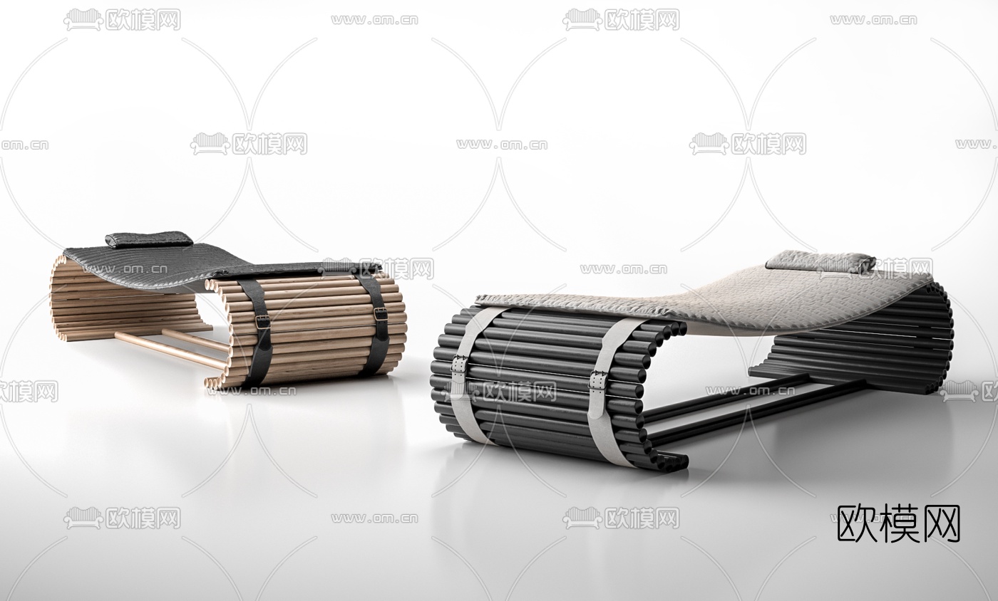 现代休闲躺椅3d模型下载