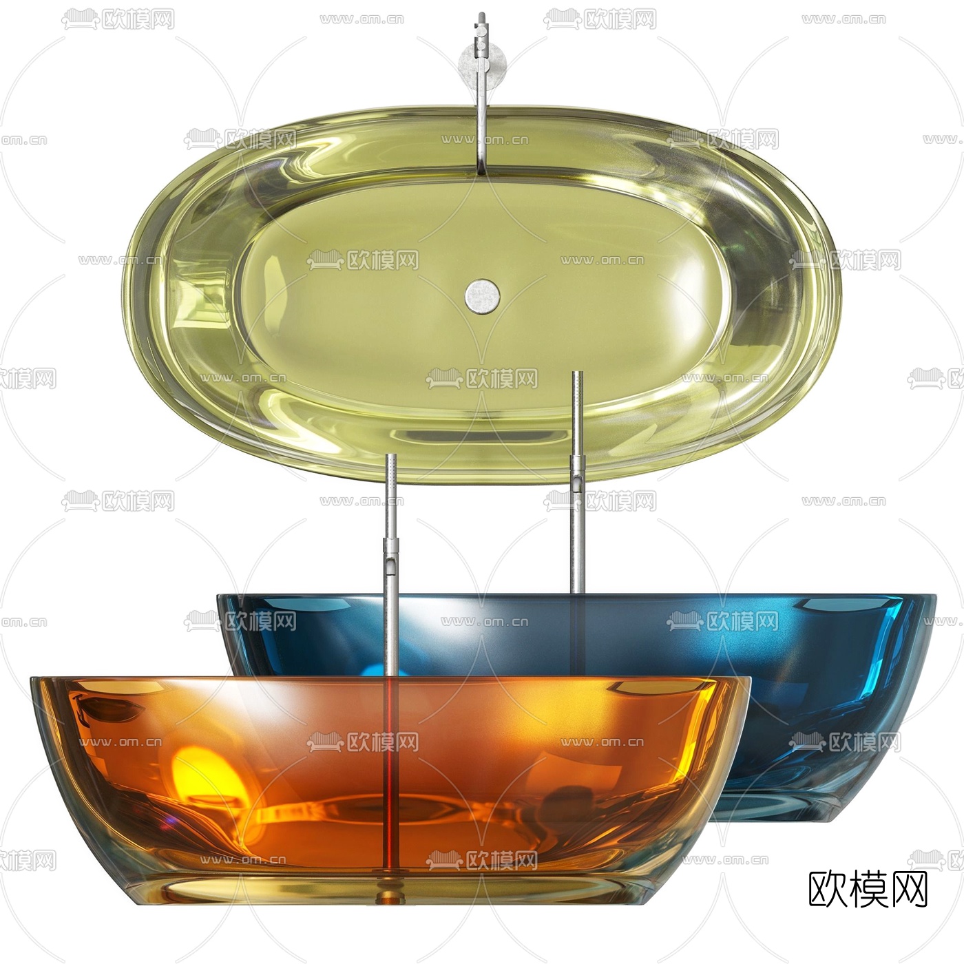 现代时尚浴缸3d模型下载（渲染图2）