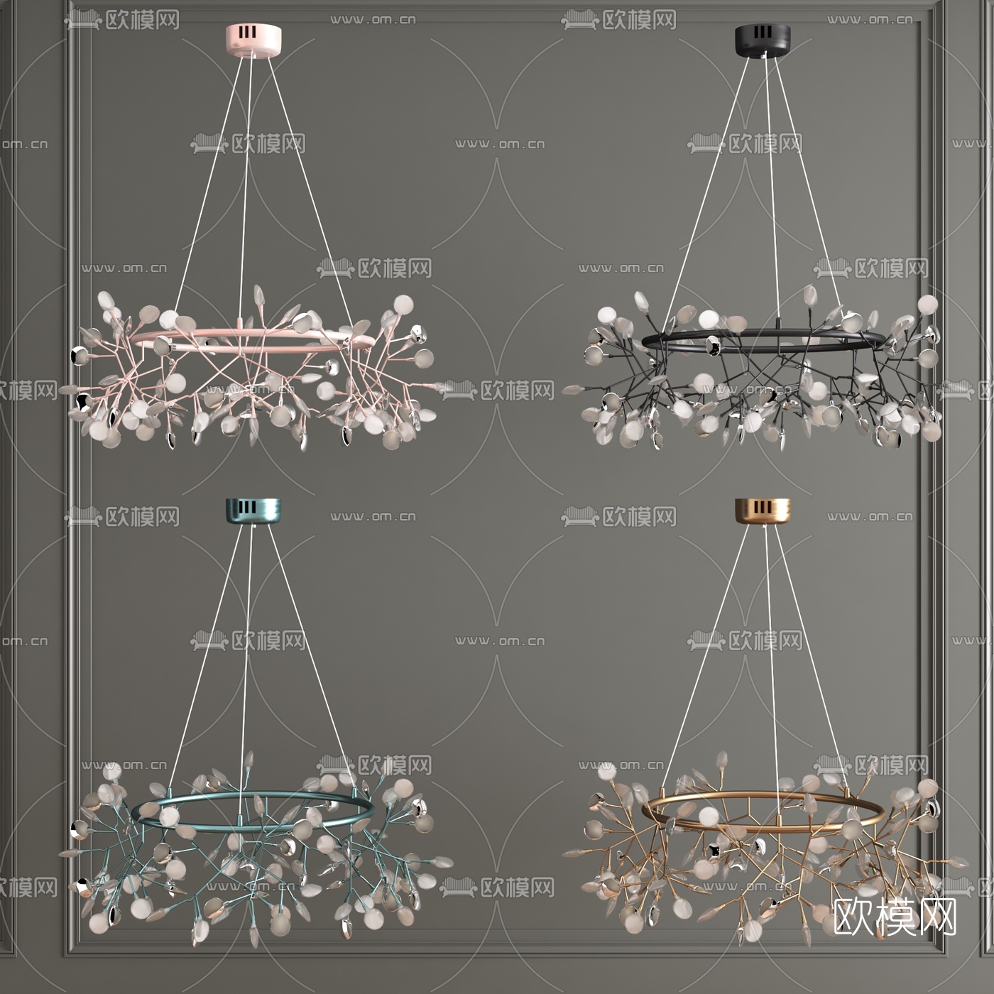 北欧树枝状装饰吊灯3d模型