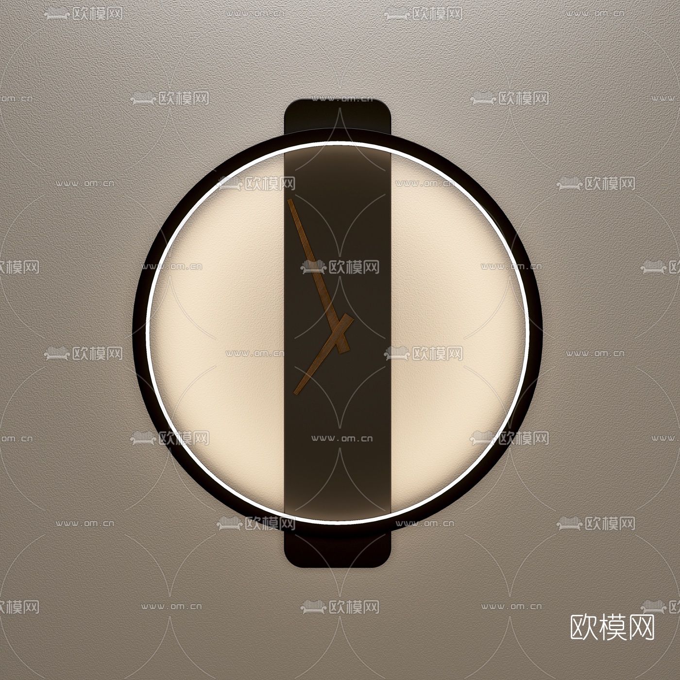 北欧极简挂钟壁灯3d模型下载（渲染图2）