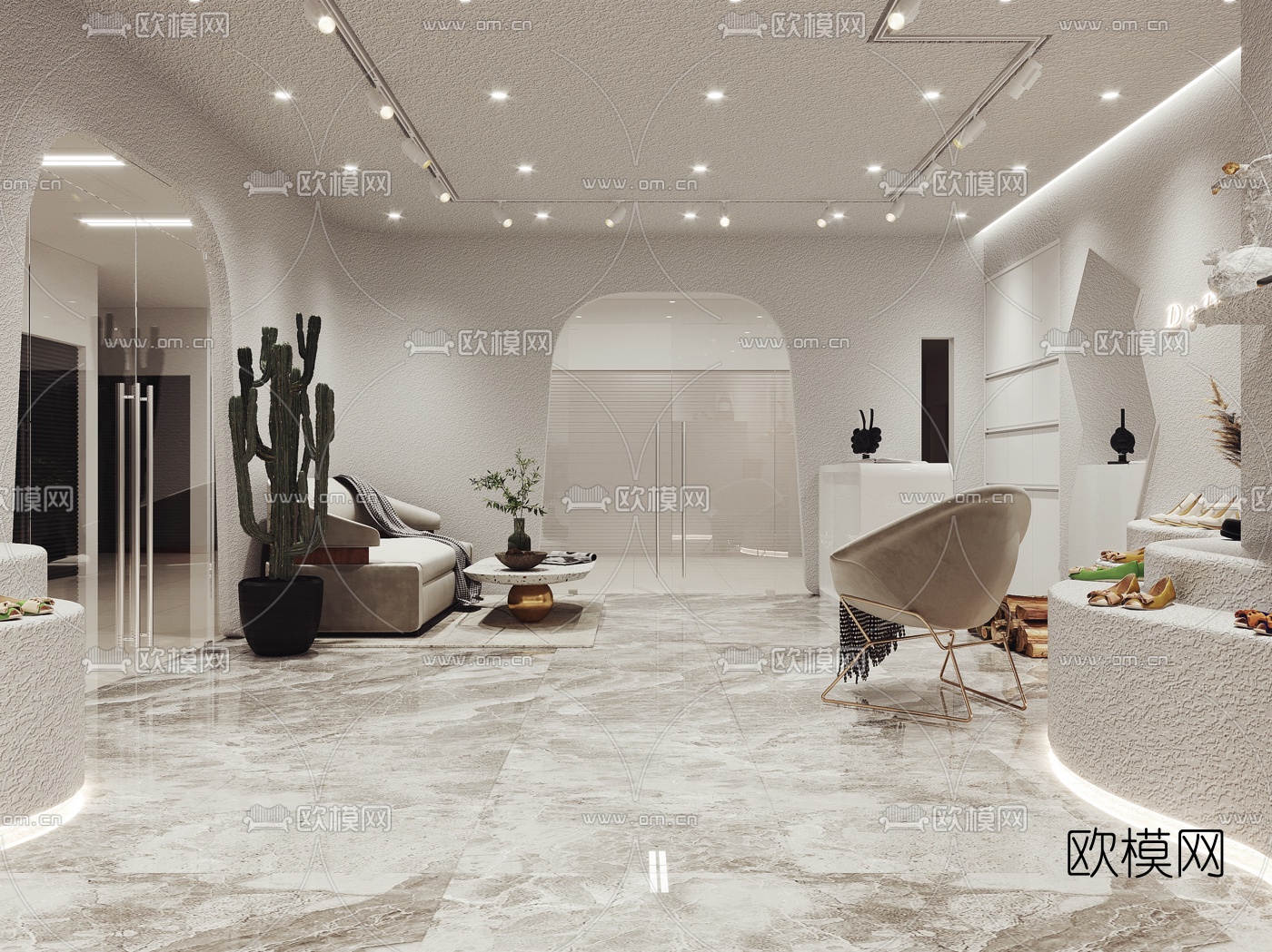 现代鞋店专卖店3d模型
