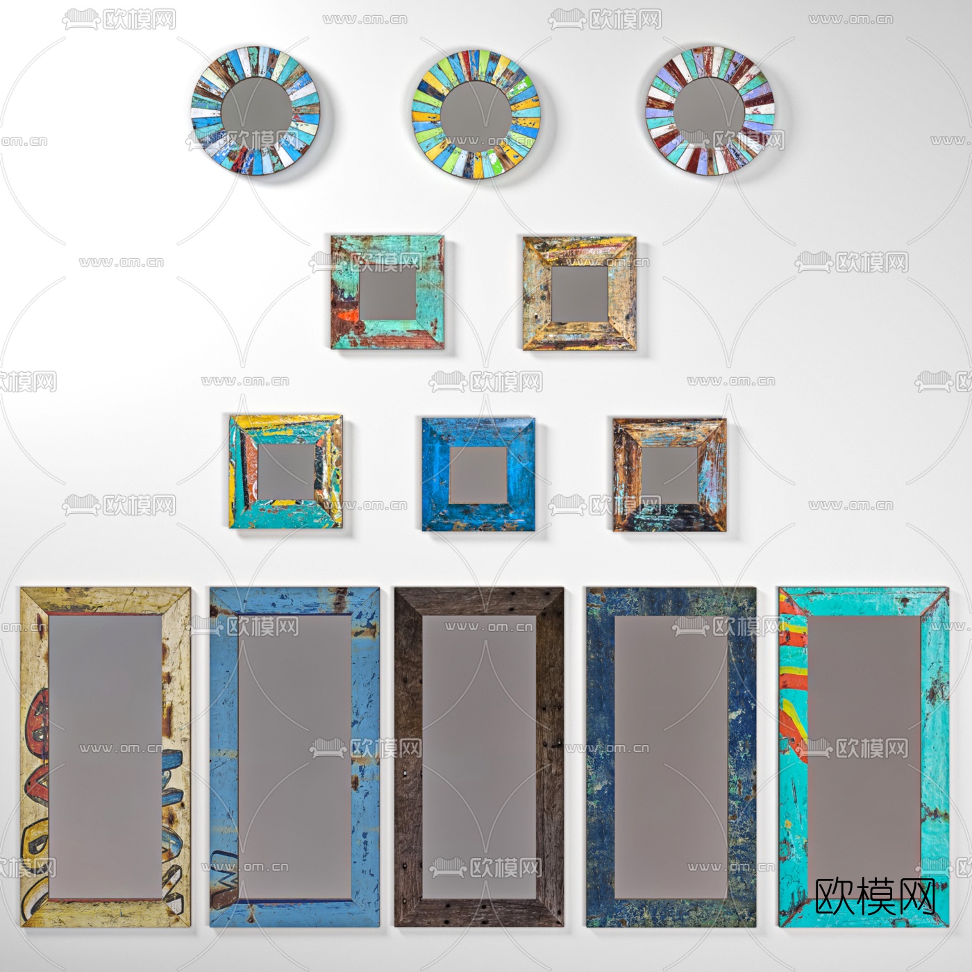 地中海装饰挂镜3d模型