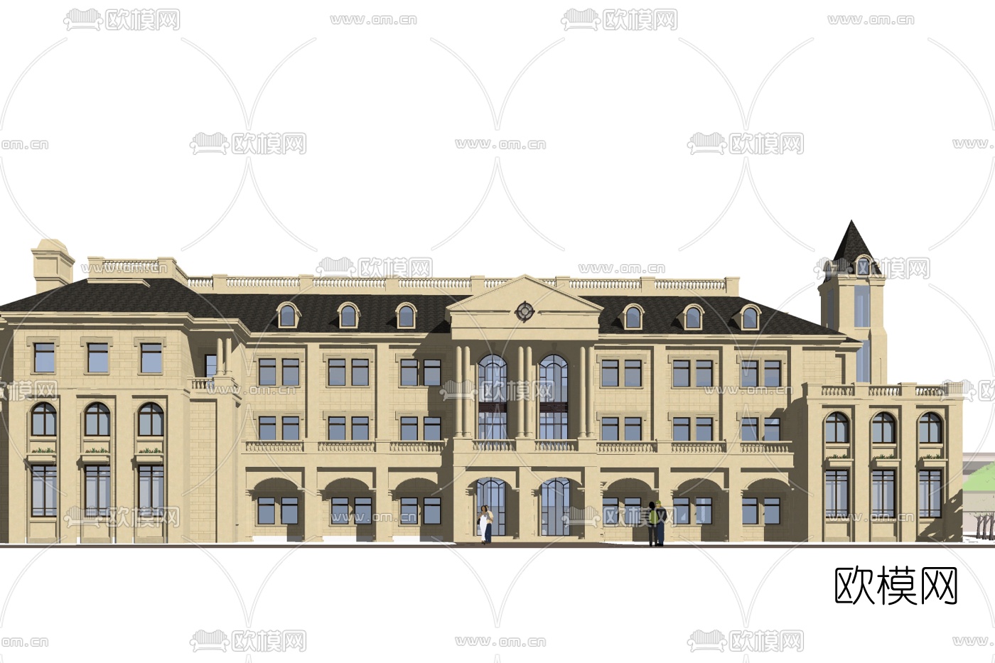 欧式办公楼su模型下载