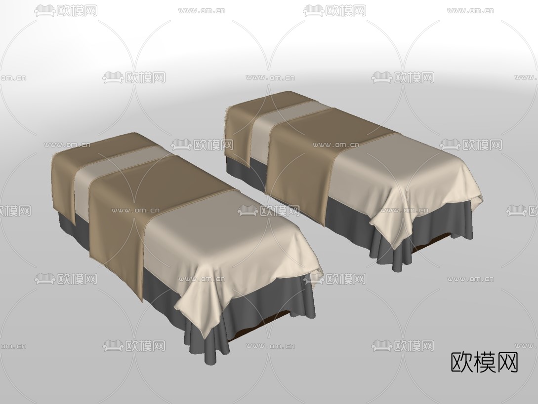 现代按摩床su模型下载（渲染图2）