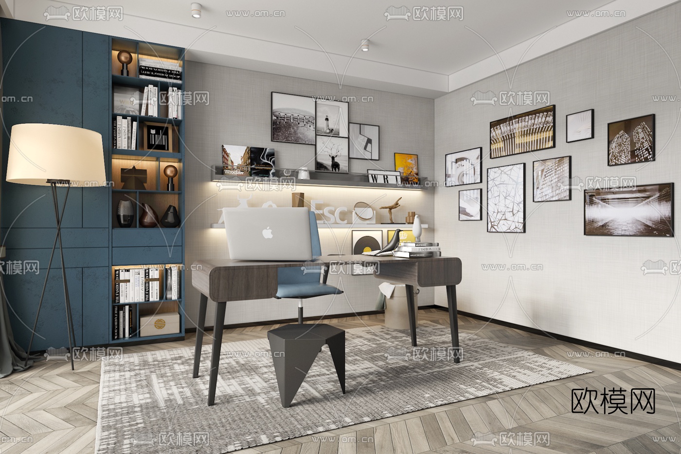北欧书房3d模型