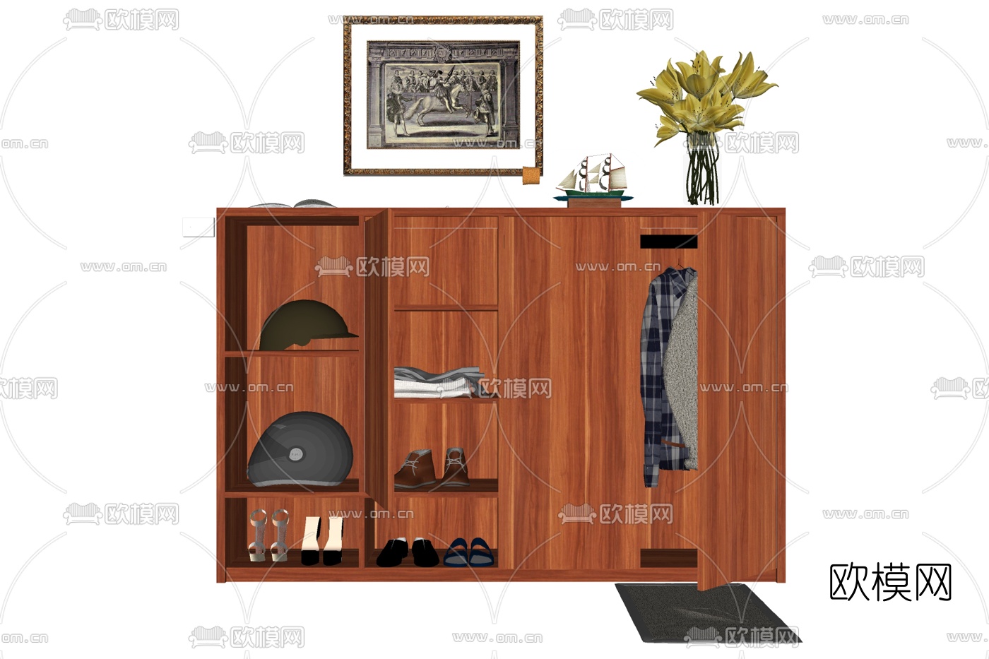 现代玄关鞋柜su模型下载