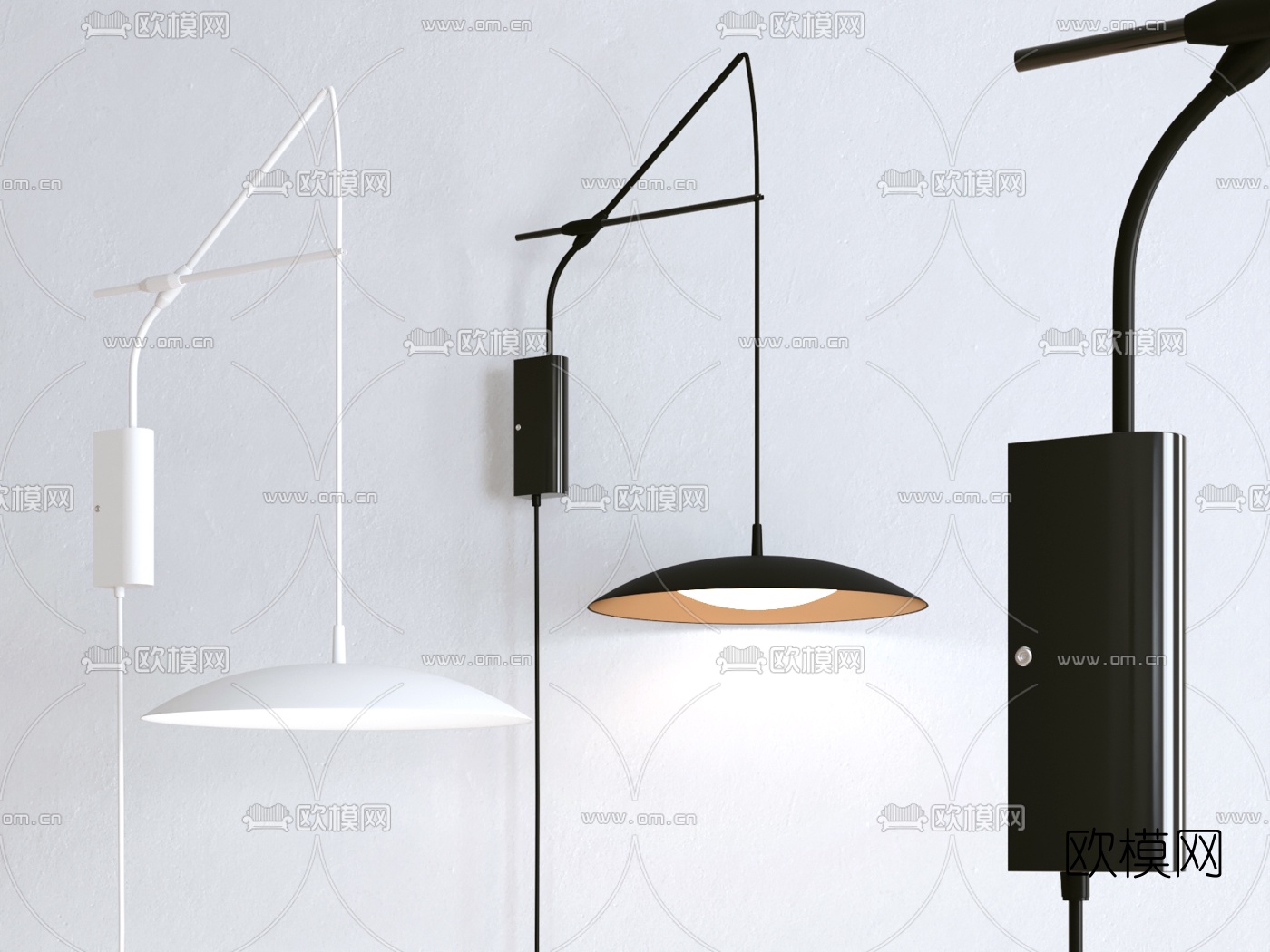 现代简约壁灯su模型下载（渲染图1）