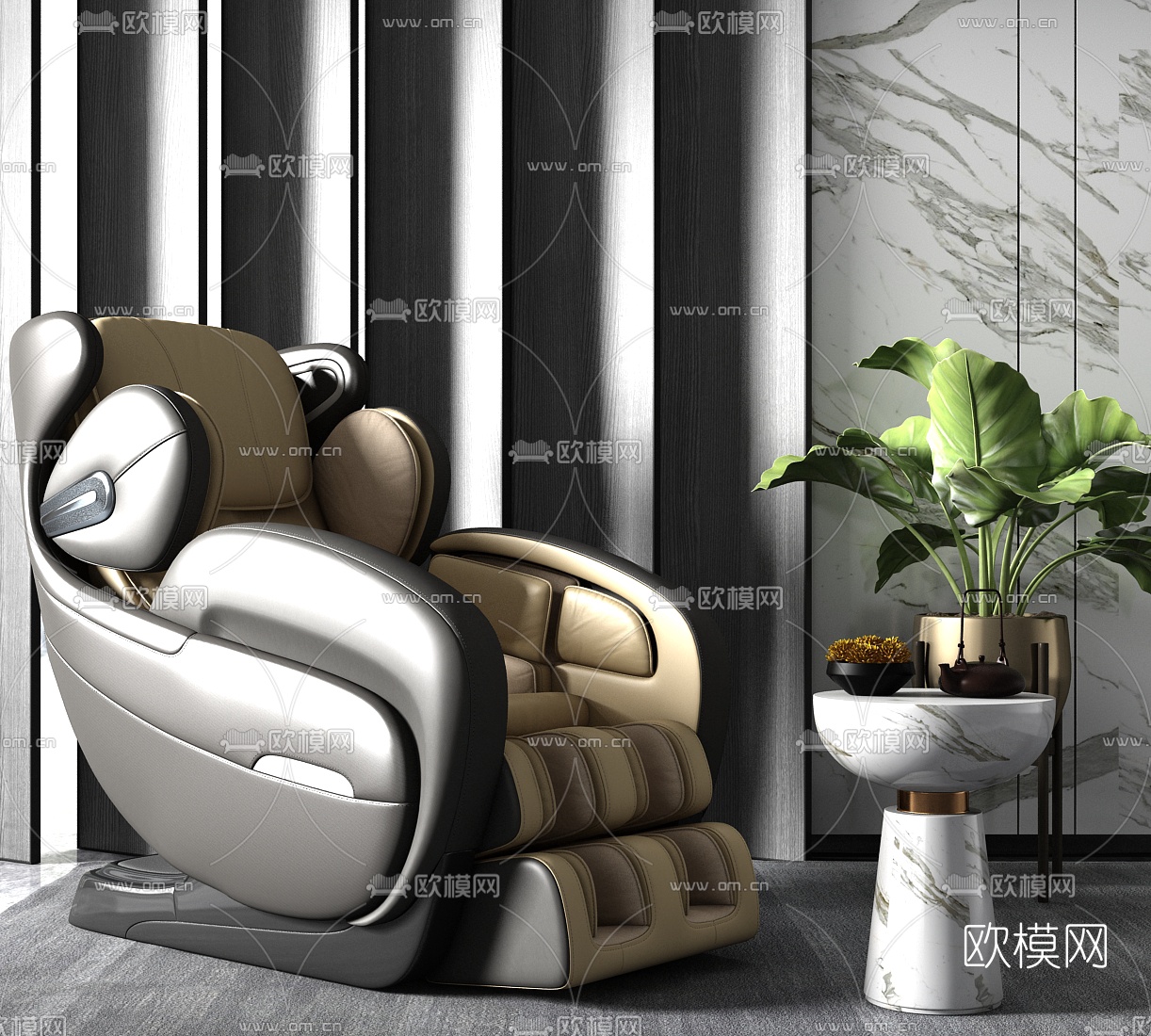 现代轻奢按摩椅su模型