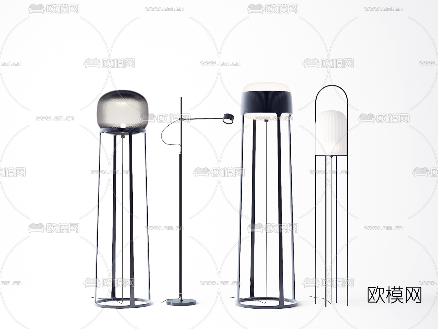 现代时尚落地灯3d模型下载