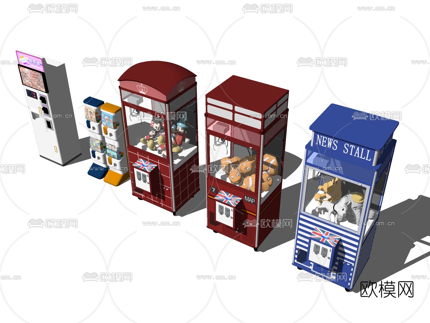 现代娃娃机su模型下载（渲染图3）