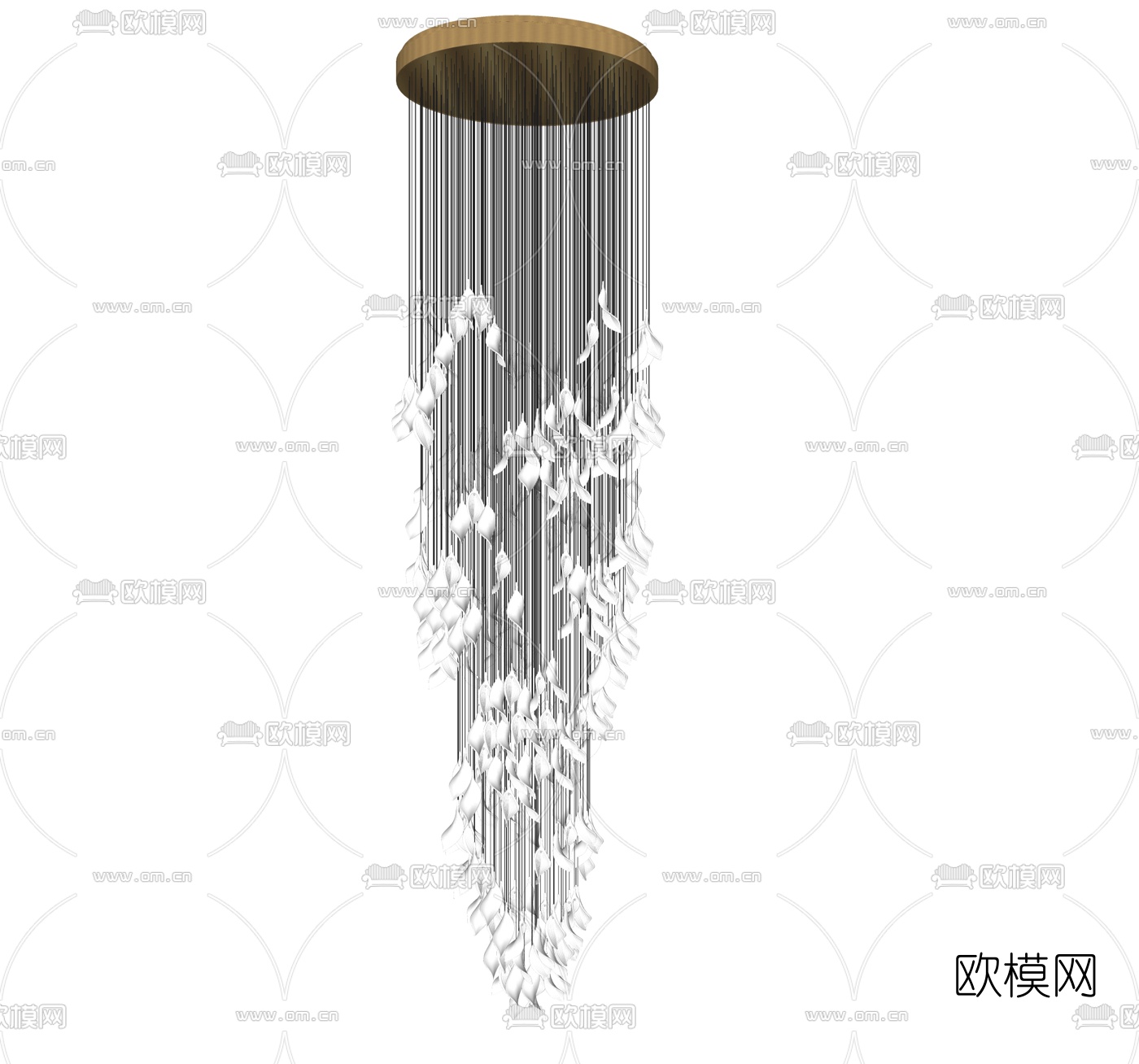 现代水晶吊灯su模型