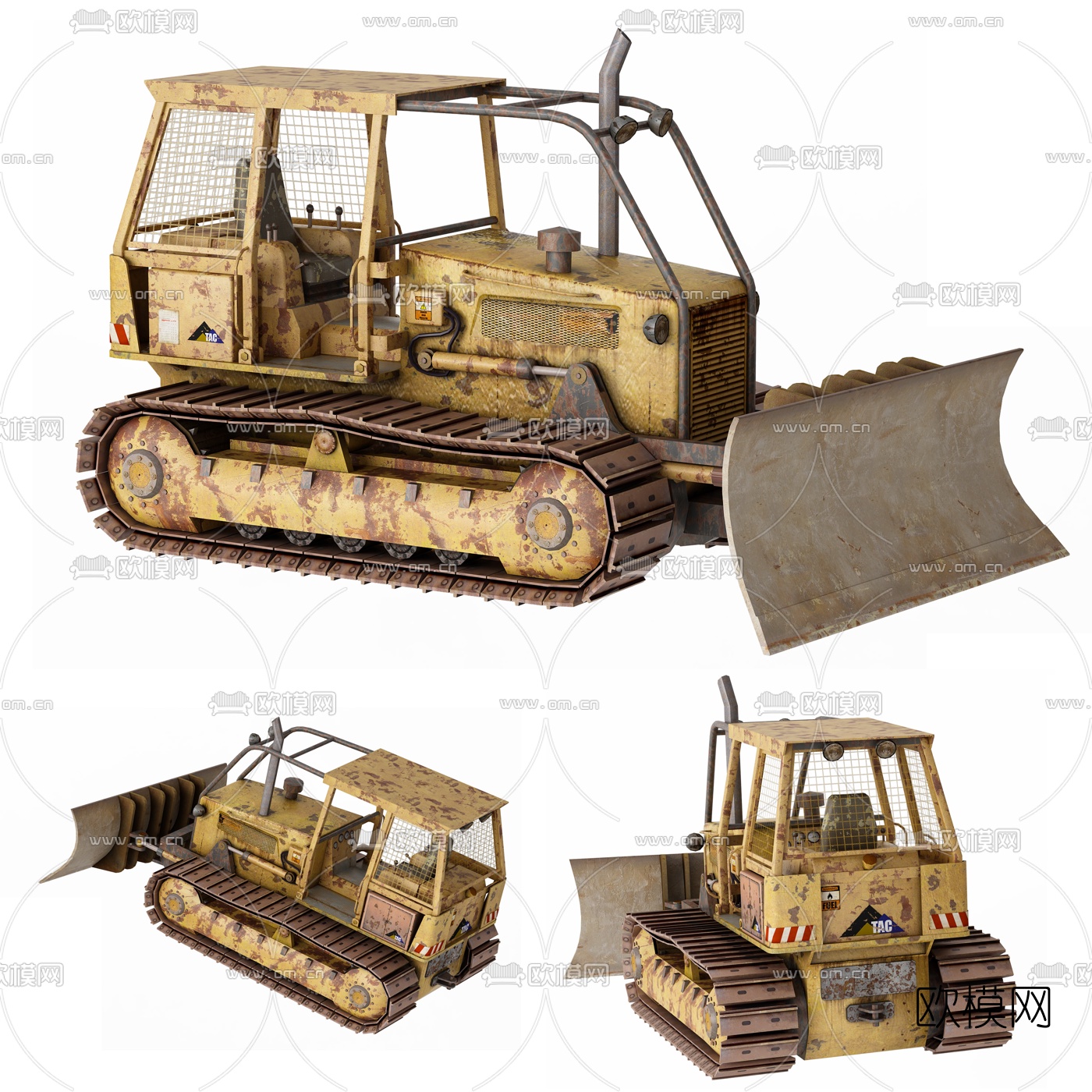 现代推土机模玩具3d模型下载