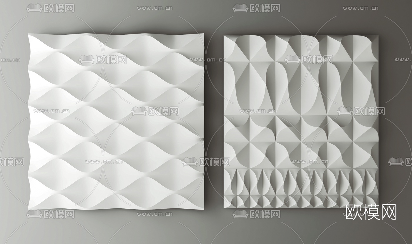 现代几何立体装饰板3d模型
