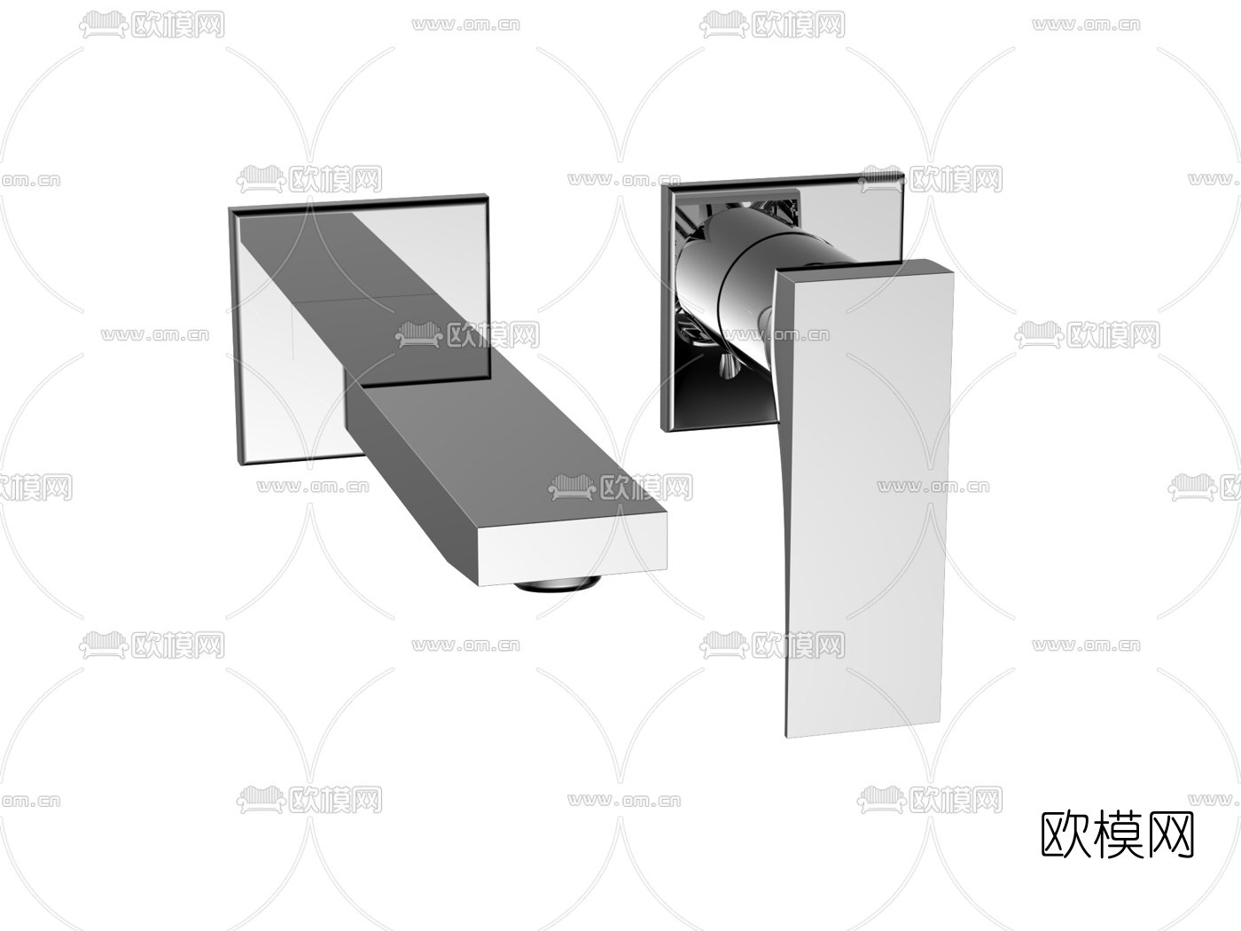现代不锈钢水龙头3d模型