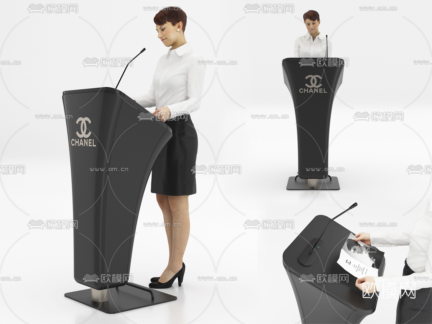 现代演讲台3d模型下载（渲染图1）