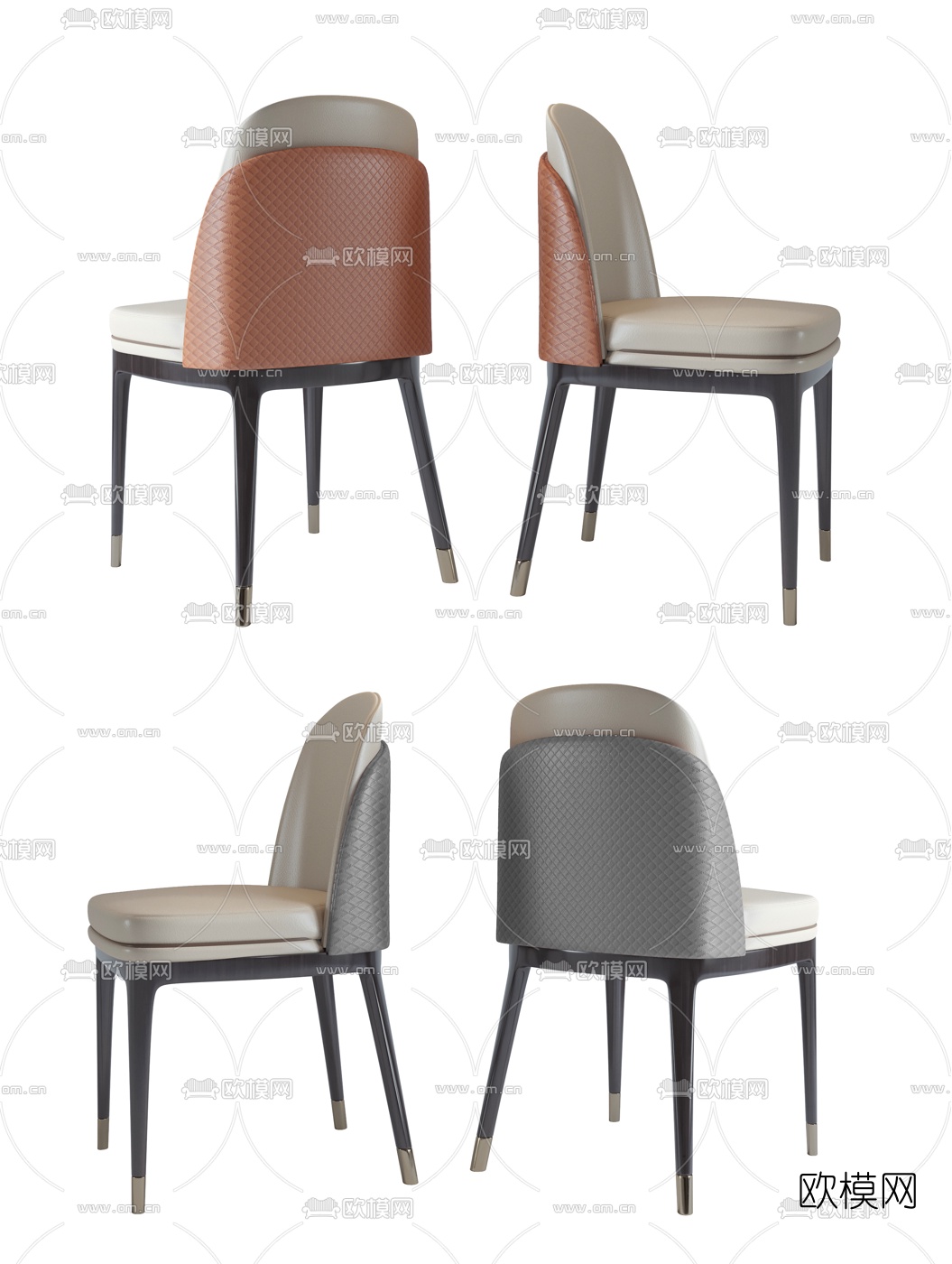 现代皮革单椅3d模型