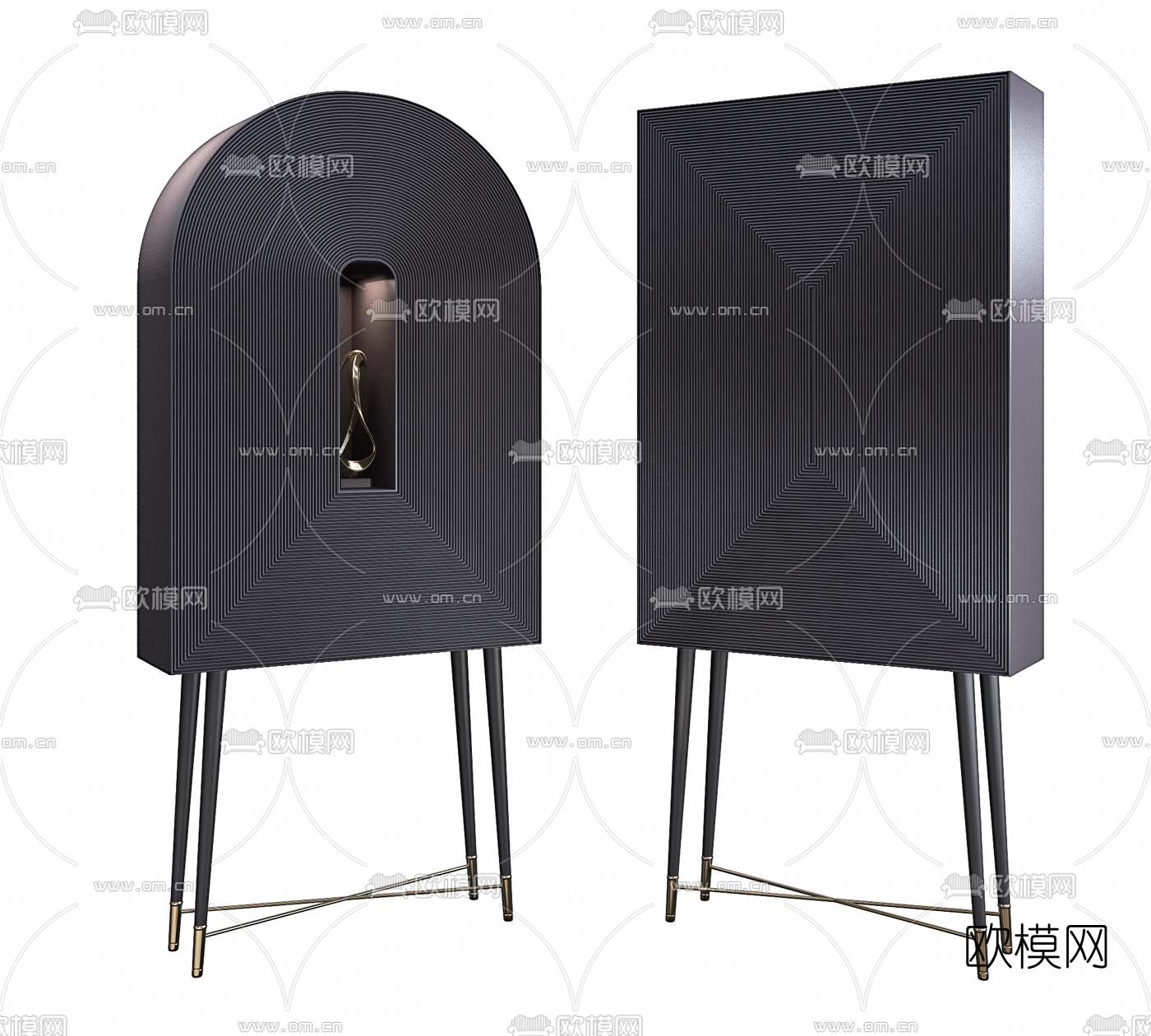 现代时尚储物柜3d模型