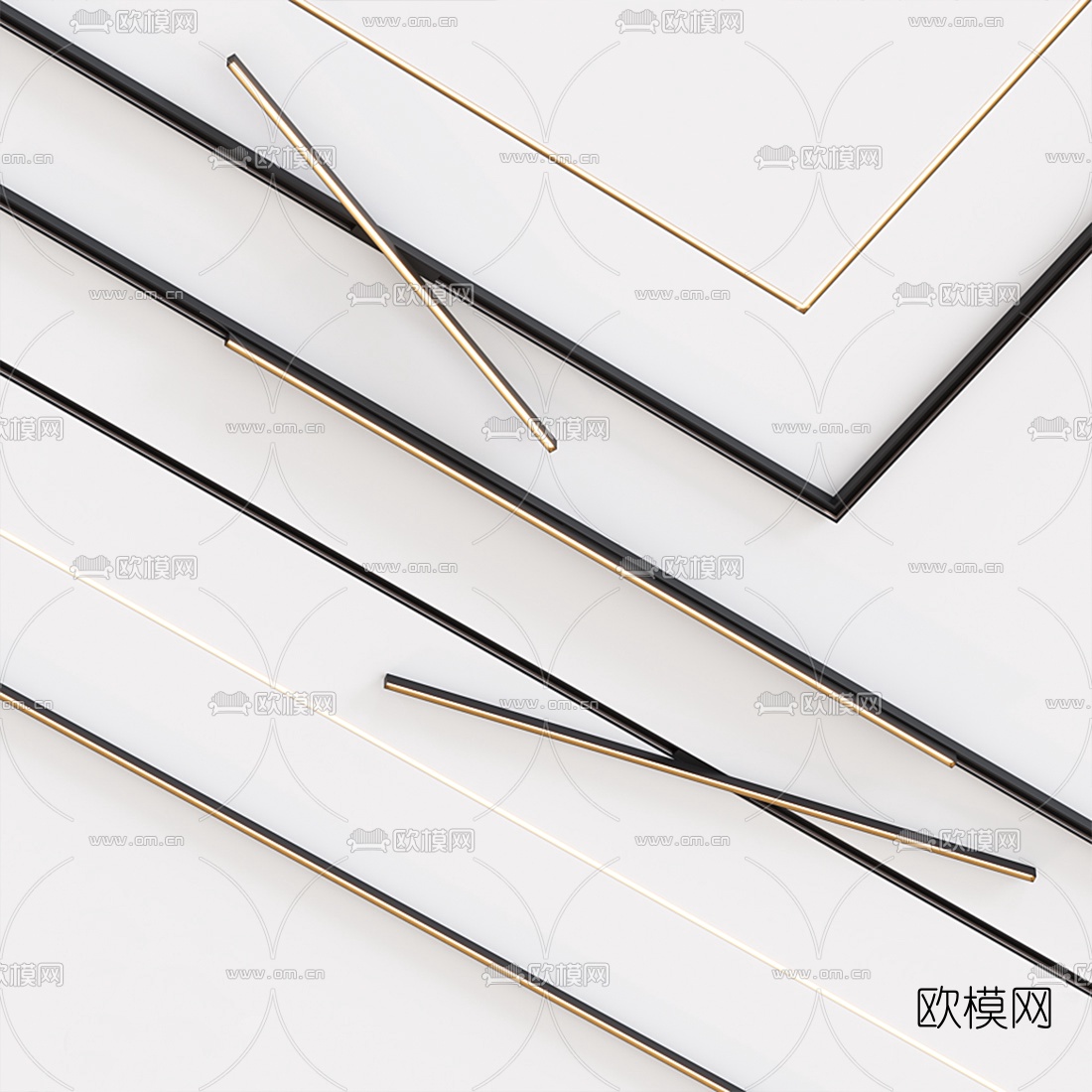 现代轨道射灯3d模型