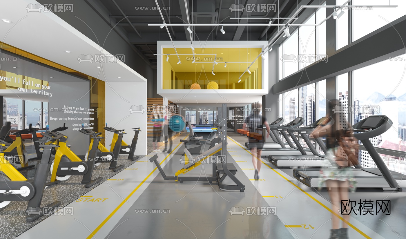 现代健身房3d模型下载